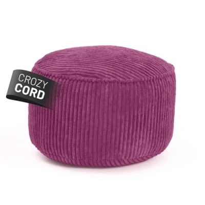 Bild av Lumaland sittsäck Pouf av snöre kompakt 50 l gamingpuff med 3 i 1 funktion: bekväm pall, praktiskt bord och snygg fotpall inomhus Ø 25 x 45 cm [vinröd]