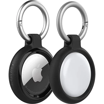 Bild av OtterBox Sleek Series Case för AirTag, stöttåligt, fallskyddat, ultratunt, robust, skyddande fodral Apple AirTags, inklusive karbinhake, Svart