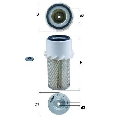 Bild av MAHLE ORIGINAL LX 13 Filtre à air 184,3 106,0, 83 Cartouche filtrante