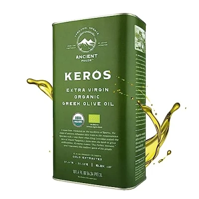 Bild av Ancient Foods BIO Kerós ekologisk olivolja kallpressad Grekisk extra virgin Hög fenolhalt 1000 år gamla träd Traditionell handskörd 3l dunk (3 Liter)