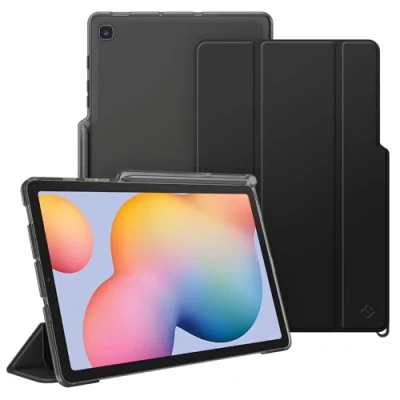 Bild av FINTIE Fodral för Samsung Galaxy Tab S6 Lite 10,4 tum 2022/2020 (SM P613 / P619 P610 P615) [pennförvaring] matt genomskinligt fodral, tunt och lätt hopfällbart svart