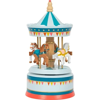 Bild av Small Foot musikbox hästkarusell cirkus av trä, dekoration för barnrummet, med vacker musik, 12321 10156, flerfärgad, zz s