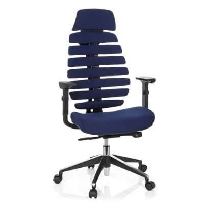Bild av hjh OFFICE 714550 kontorsstol ERGO LINE II PRO Tyg Proffskontorsstol med ergonomiskt ryggstöd, Höjdjusterbart nackstöd, Synkrongunga som anpassas automatiskt efter användarens vikt, Integrerat