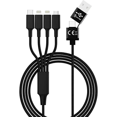 Bild av Smrter USB laddningskabel A kontakt, C Micro B 3.0 Apple Lightning Plug