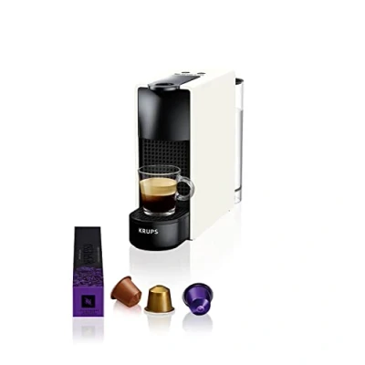 Bild av KRUPS XN110110WP NESPRESSO Essenza Mini Kaffemaskin Vit 0,6 L Högt Pumptryck 19 Bar Som Ger Enastående Kvalitet Uppvärmningstid På 25 Sekunder 2 koppstorlekar