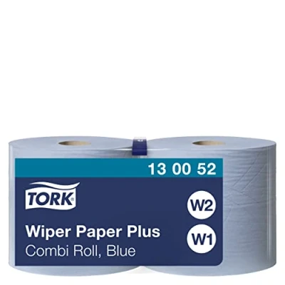Bild av Tork 130052 stark mångsidig pappersnäsdukar för W1/W2 system/2 lagers absorberande papper i blått/2 x 255 m