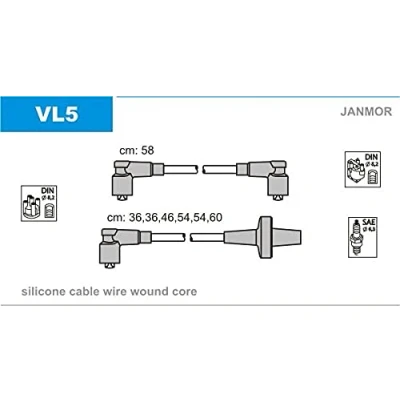 Bild av JANMOR VL5 Jeu De Fils d&#039;Allumage VOLVO: 240 Break, Berline, 760 Berline