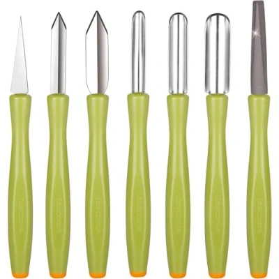 Bild av Tescoma T422010 Presto Carving knivset, grön/orange