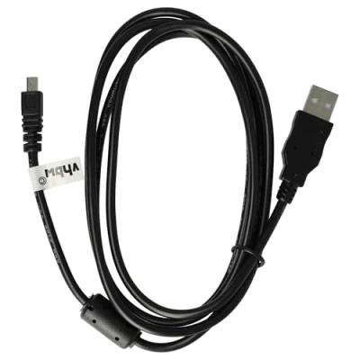 Bild av vhbw USB kabel datakabel kompatibel med Panasonic Lumix DMC XS3, F4, FS4, FS9, LZ40, SZ8, SZ10, TZ55, TZ56, TZ57