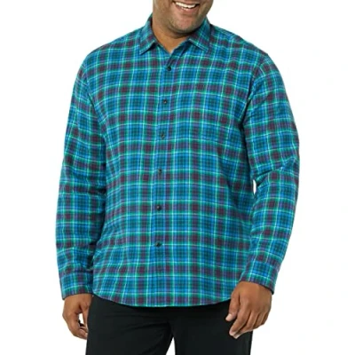 Bild av Amazon Essentials Men&#039;s Långärmad flanellskjorta (finns i Big &amp; Tall), Blå Vinröd Grön Rutig, XL