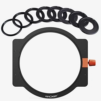 Bild av K&amp;F Concept Metall fyrkantig filterhållare 100 mm med 8 linsfilteradapterringar 49 82