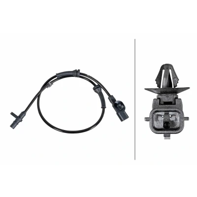 Bild av HELLA 6PU 358 252 141 ABS Givare med fästclips på kabeln hallprincip 2 polig 685mm NISSAN: Qashqai II (J11) 1.7 dCi, 1.2 DIG T, 1.5 1.6 dCi