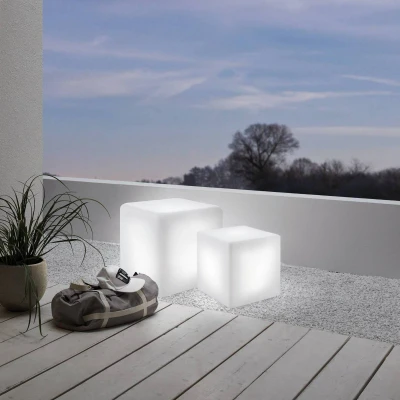 Bild av EGLO Utomhuslampa Bottona cube E27 vit, 30 x 30cm