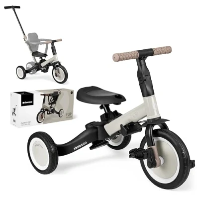 Bild av KikkaBoo 5 i 1 vändcykel för barn, cykel från år till år, trike, med eller utan pedaler, justerbar och transformerbar, beige