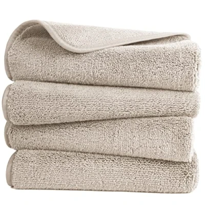 Bild av Polyte Handduk snabbtorkande, luddfri mikrofiber 4 set beige 40 x 76 cm
