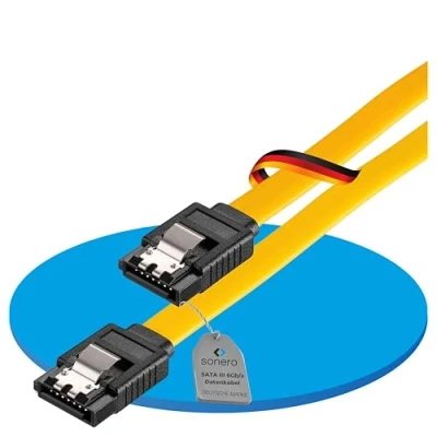 Bild av Sonero® SATA III 6 Gb/s datakabel, 0,30 m, gul