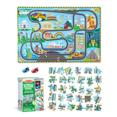 Bild av Melissa &amp; Doug Racerbana Golvpussel Lekset 48 Bitar