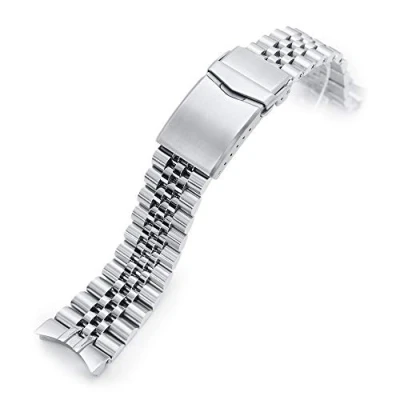 Bild av MiLTAT 22 mm klockarmband kompatibelt med Orient Kamasu RA AA004E19A AA0001B19A, Super J skruvlänk, rostfritt stål, Large, Klassisk