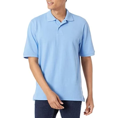 Bild av Amazon Essentials Men&#039;s Pikétröja i bomull med normal passform (finns Big &amp; Tall), Fransk blå, XS