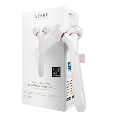 Bild av Geske Sonic Facial Roller 4 IN 1 Electronic Tools SMARTAPPGUIDED Ansiktsvård tillbehör, Storlek: One Size, Starlight