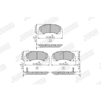 Bild av JURID 573467J Jeu de plaquettes frein avec indicateur d&#039;usure sans accessoires ISUZU: D Max II Pick up, 1 Pickup,