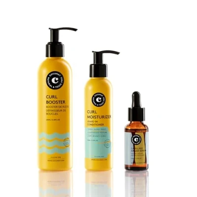 Bild av COCUNAT Shiny Curls Plan Moisturizer Leave In + Curl Booster Argan Oil Serum Curly Method Moisturises, Detangles, Nourishes, Eliminates Frizz 250ml+150ml 30ml