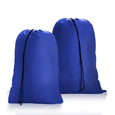 Bild av OTraki Stora resetvättväskor 2 pack 61 x 81 cm dragsko organiseringsväska vikbar tvättpåse leksaker smutsiga kläder väska rivbeständig förvaringsväska för korg hem högskola studentrum läger, blå