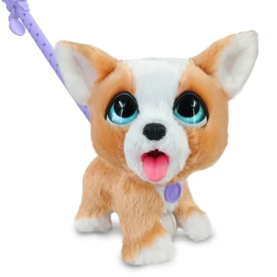 Bild av Just Play furReal Poop A Lots Corgi interaktiv leksak, 20 cm stor, hoppande plyschvalp, 14 delar, barnleksaker från 4 år, 22,86