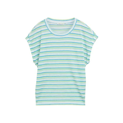 Bild av TOM Tailor Denim MIT Streifenmuster Tshirt med print, Storlek: XS, Light multicolor stripe