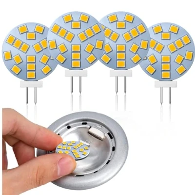 Bild av Lamptobe 2W G4 LED 12V, Rund 12V varmvit 2700K (motsvarande 20W), för ljus under skåp infälld möbel möbellampa, ej dimbar 4 st.