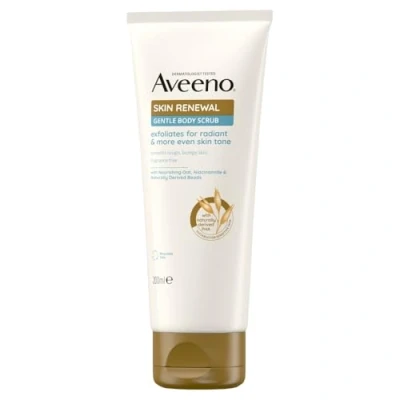 Bild av Aveeno hudförnyelse mild kroppsskrubb (1 x 200 ml), exfoliator med närande prebiotisk havre, 2% naturligt härledd PHA och utjämnande niacinamid, för känslig hud