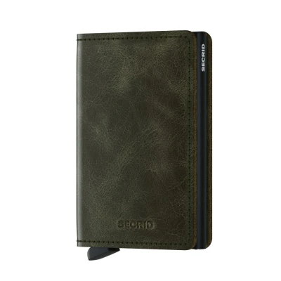 Bild av Secrid Slimwallet Vintage Olive Black Gratis gravyr