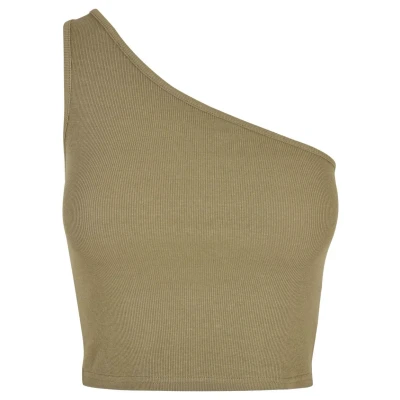 Bild av Urban Classics Cropped Asymmetric Linne, Storlek: Large, Khaki