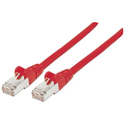 Bild av Intellinet nätverkspappkabel, Cat5e, 0,25 m, CCA, U/UTP, PVC, guldpläterade kontakter, utan knäppning Cat 7 kabel Cat6a kontakt 3 m röd