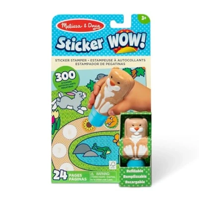 Bild av Melissa &amp; Doug Sticker Wow 24 sidigt aktivitetsblock och dekalstämplar, 300 klistermärken, dekor , pyssel sysselsättningsleksaker för att samla hare