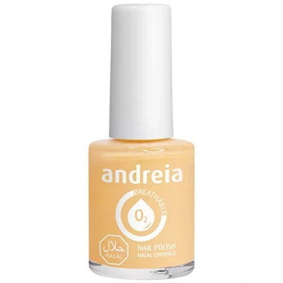 Bild av Andreia Halal Nagellack som andas Vattengenomsläppligt Veganskt och Plågeri fri Färg B2 Gul 10.5 ml