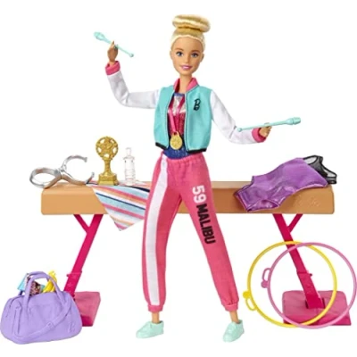 Bild av Barbie GJM72 Gymnast lekset med Docka, Balansbom och Fler än 15 Tillbehör, för Barn från 3 till 7 år