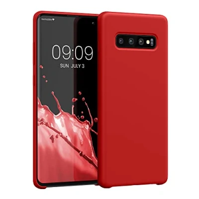 Bild av kwmobile fodral kompatibelt med Samsung Galaxy S10 Plus/S10+ TPU silikon telefonskydd mjuk finish klassisk röd