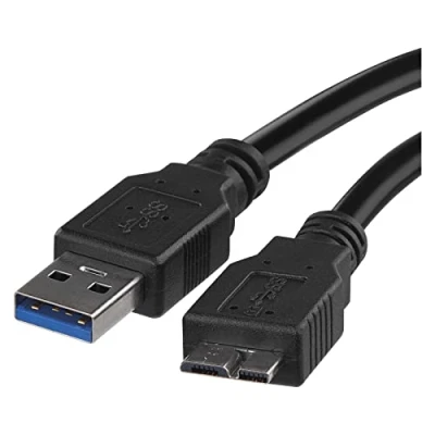 Bild av EMOS Hårddiskkabel 3,0 mikro USB till USB, 5 Gbit/s, HDD kabel, datakabel, laddkabel, Micro B kontakt A kontakt, 1 m, svart