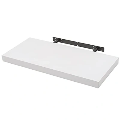 Bild av WOLTU vägghylla, CD/DVD hylla, bokhylla, träbräda, 60 x 22,9 3,8 cm, mörkgrå, RG9319dgr