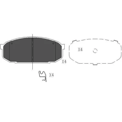 Bild av KAVO PARTS KBP 4528 Jeu de plaquettes frein avec indicateur d&#039;usure MAZDA: FAMILIA 4, 5, 323 C IV 3/5 portes