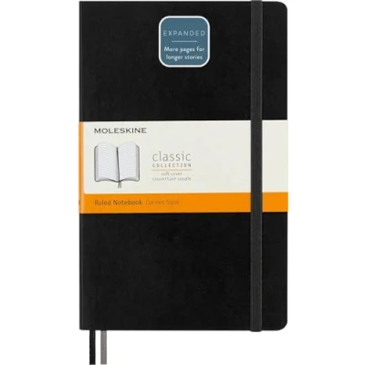 Bild av Moleskine Classic Expanded Ruled Paper Notebook Soft Cover and Elastic Closure Journal Color Black Size Large 13 x 21 A5 400 Pages