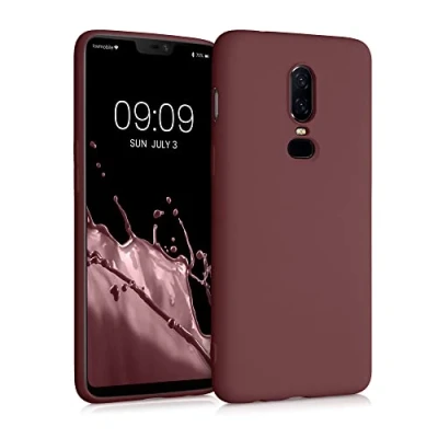 Bild av kwmobile Fodral kompatibelt med OnePlus 6 mjukt skydd TPU silikon telefonfodral rabarber