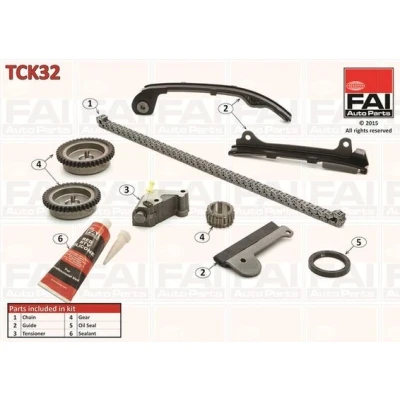 Bild av FAI AutoParts TCK32 Jeu de distribution à chaînes avec joints, roues dentées Simplex, chaîne faible bruit NISSAN: Almera II 3/5 portes