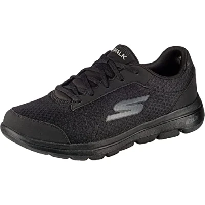 Bild av Skechers herr Go Walk 5 kvalificerade träningsskor, svart textil syntetisk trim, 41 EU