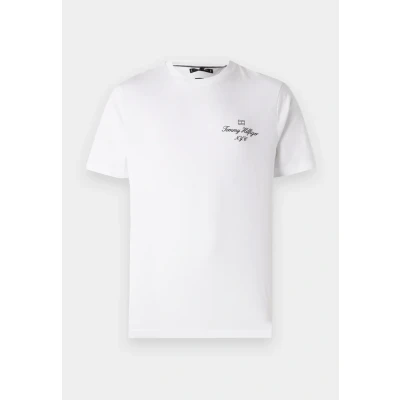 Bild av Tommy Hilfiger Outline FLAG Script TEE Unisex Tshirt med print, Storlek: Small, White
