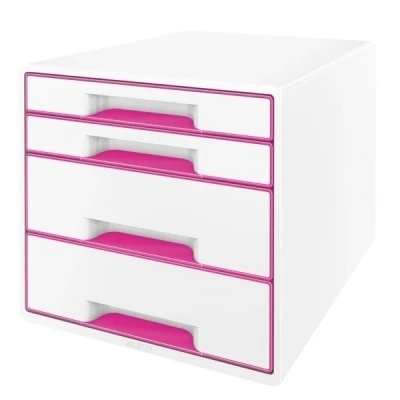 Bild av Leitz Bordskub WOW Cube 4 lådigt Rosa
