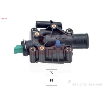 Bild av EPS 1.880.671 Thermostat d&#039;eau 91 Made in Italy OE Equivalent avec joint d&#039;étanchéite PEUGEOT: 207 3/5 portes, 308 I 206 portes
