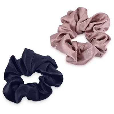 Bild av Navaris Hårsnodd hårband av silke 2 delat scrunchie set för hår flätgummi hästsvans