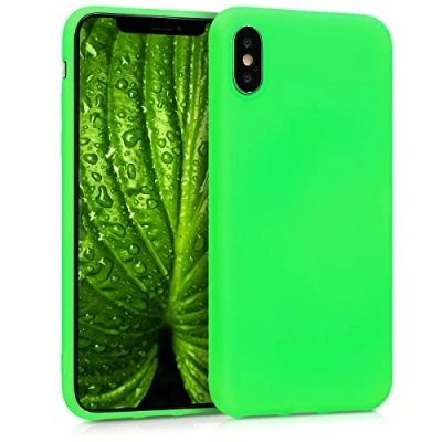 Bild av kwmobile TPU silikonfodral för Apple iPhone X mjukt flexibelt stötdämpande skyddande telefonskydd neongrönt